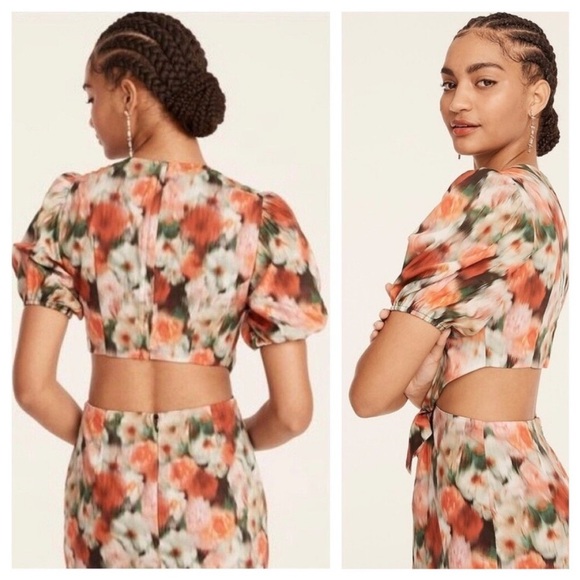 NWT J. Crew x Liberty Women’s 00 Hazy Day Floral Cut Out Liberty Fabric Dress - Picture 2 of 9